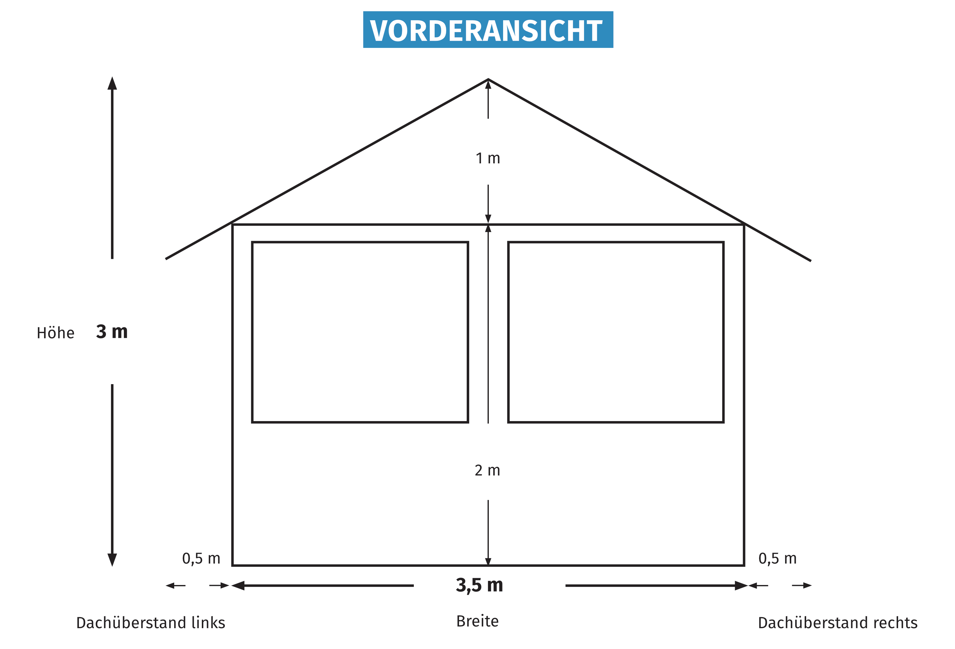 Grundrissplan Vorderansicht
